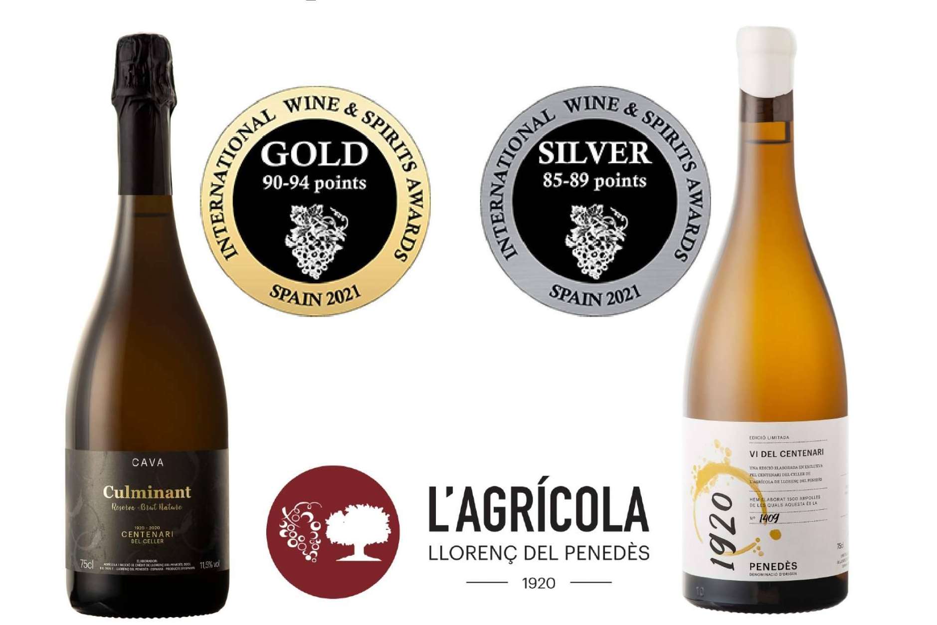 El Vino Blanco del Centenario 1920 de la Agrícola de Llorenç ha sido galardonado como uno de los 50 mejores del mundo
