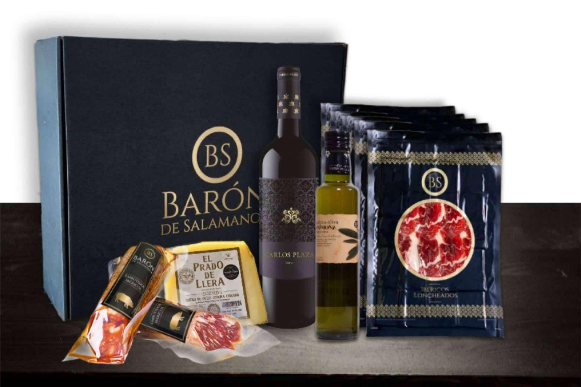 Regalos de Navidad y cestas con productos gourmet en la tienda online especializada en loncheados de jamones, Barón de Salamanca