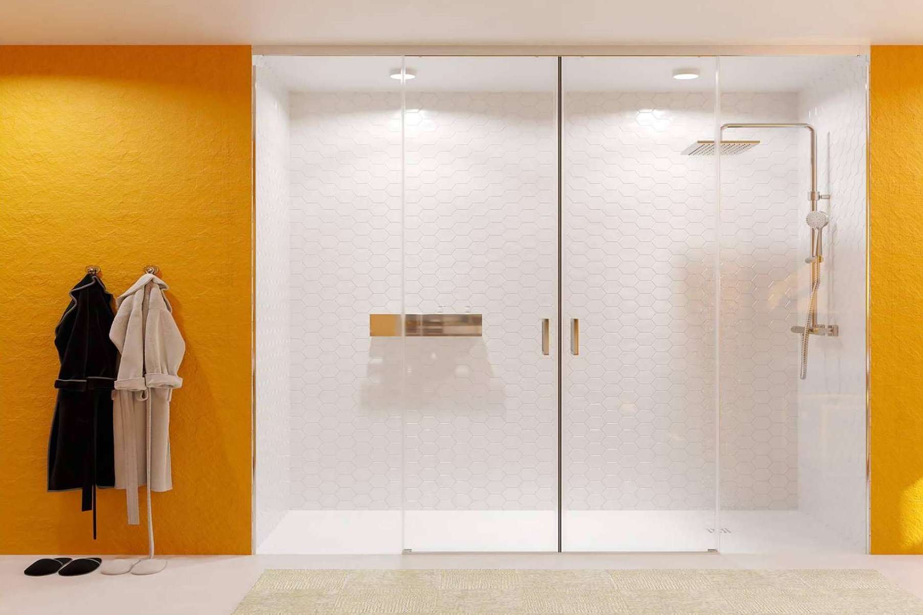 Lujosas y elegantes, las mamparas de ducha a techo que hay que conocer