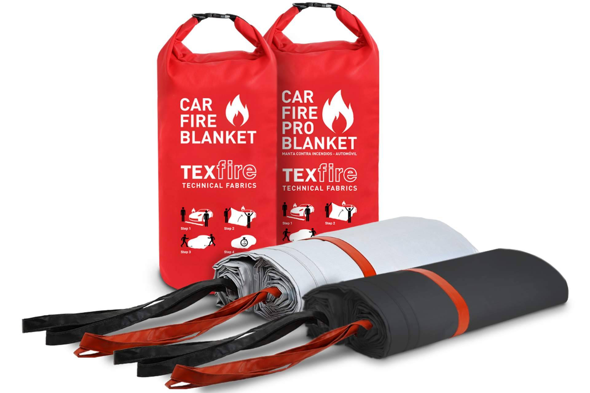 Texfire ensaya la eficacia de sus mantas ignífugas en un incendio de coche eléctrico